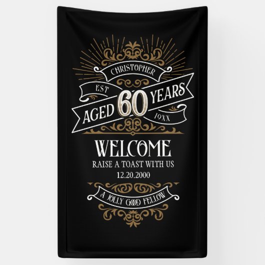 Mens Funny Whiskey 60. Geburtstag Banner (Vertikal)
