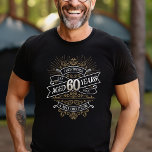 Mens Funny Whiskey 60. Geburtstag T-Shirt<br><div class="desc">Feiern Sie die großen 6-0 mit Stil und Spaß mit diesem Vintagen Whiskey Label-inspiriert Geburtstagsdesign. Die Typografie in Schwarz, Gold und Weiß ist verziert und elegant und verleiht ihr ein klassisches Retro-Vintages Ambiente. Ideal für den Mann (oder die Frau!) in Ihrem Leben, der ihre Lieben, Spirituosen, Bourbon und andere alkoholische...</div>