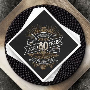 Mens Funny Whiskey 80. Geburtstag Serviette