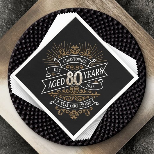 Mens Funny Whiskey 80. Geburtstag Serviette
