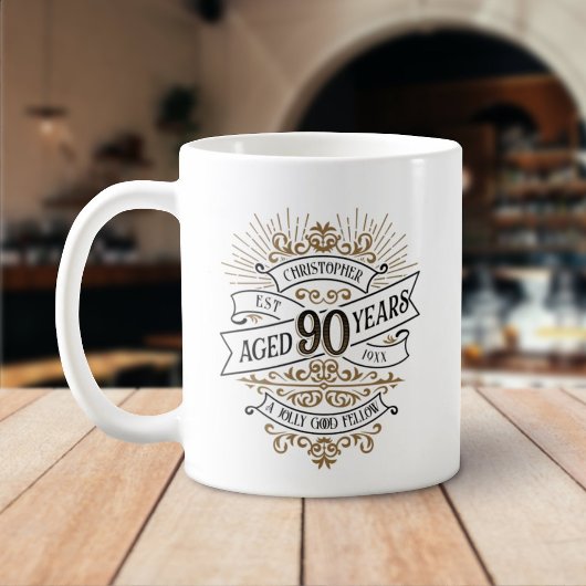 Mens Funny Whiskey 90. Geburtstag Kaffeetasse