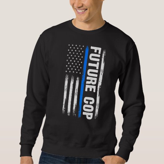 Mens Future Polizist Polizeibeamte Polizisten Sweatshirt (Vorderseite)