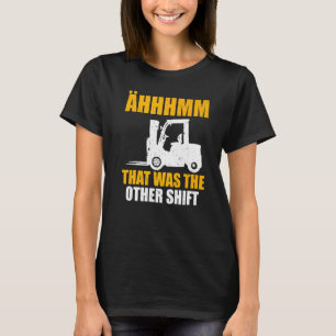 Mens Gabelstapler-Betreiber, der die andere Versch T-Shirt