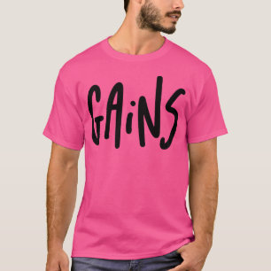 Mens Gains Gym Fitness Workout Bodybuilding Motiva T-Shirt