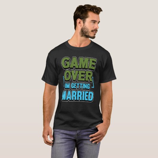 Mens Game Over I Get Married Groom T-Shirt (Vorne ganz)