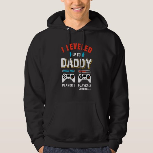 Mens Gamer Dad Offspring Joystick Level Up To Dadd Hoodie (Vorderseite)