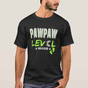 Mens Gaming Pawpaw Level Unlock Gamer erhöht T-Shirt