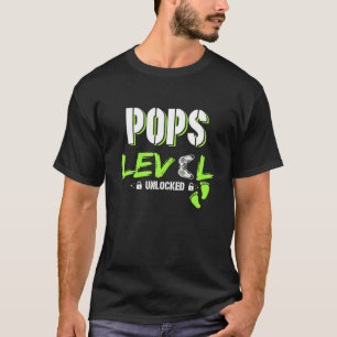Mens Gaming Pops Level Unlocks Gamer erhöht F T-Shirt