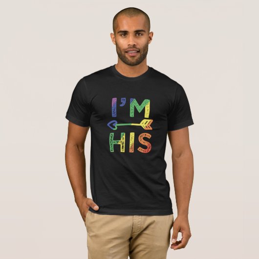 Mens Gay Couple Matching Ich bin sein LGBT-Pride T-Shirt (Vorne ganz)