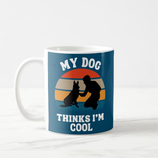 Mens German Shepherd My Dog denkt, ich bin Cooler Kaffeetasse (Links)
