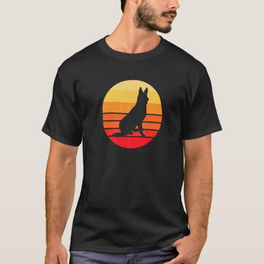 Mens German Shepherd Sunset T-Shirt (Vorderseite)