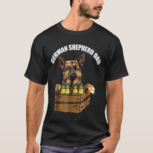 Mens German Shepherd Vater Beer Drink Dog Vater T-Shirt (Vorderseite)