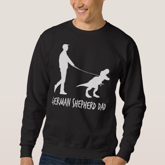 Mens German Shepherd Vater Dinosaur Gsd Eigentümer Sweatshirt (Vorderseite)