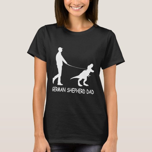 Mens German Shepherd Vater Dinosaur Gsd Eigentümer T-Shirt (Vorderseite)