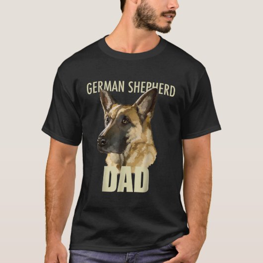Mens German Shepherd Vater Dog T-Shirt (Vorderseite)