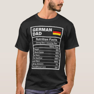 Mens German Vater Nutrition Fakten Vatertag Nation T-Shirt