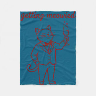 Mens getting meowied funny cat wedding bride groom fleecedecke