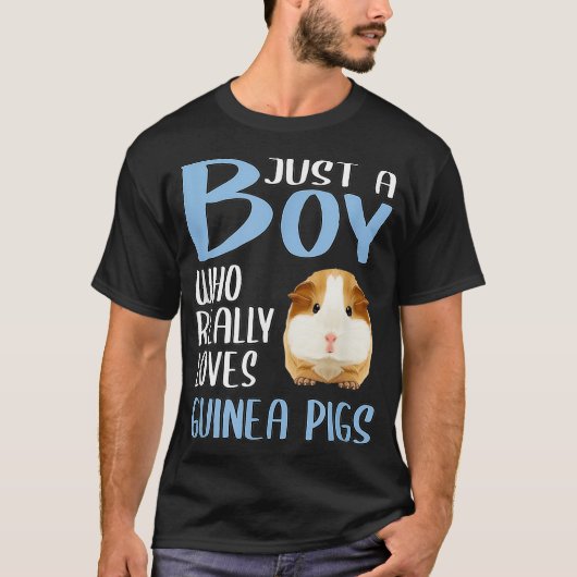 Mens Gift Cavy Just A Boy Who Really Loves Guinea T-Shirt (Vorderseite)