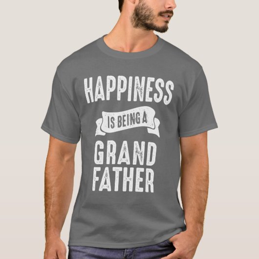 Mens Glück ist ein Großvater Großvater T-Shirt (Vorderseite)