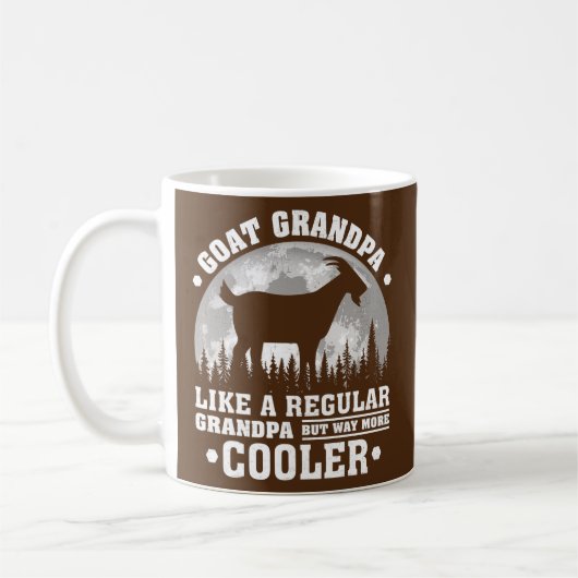 Mens Goat Grandpa Funny Moon Vintage Ziege Kaffeetasse (Links)
