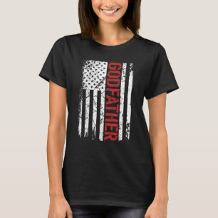 Mens Godvater Vintag US-amerikanische Flagge für V T-Shirt