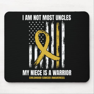 Mens Gold Childhood Cancer Awareness Niece Uncle A Mousepad