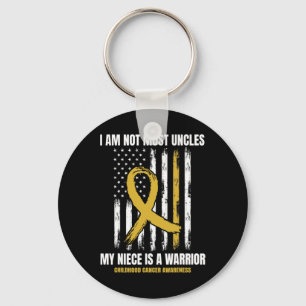 Mens Gold Childhood Cancer Awareness Niece Uncle A Schlüsselanhänger