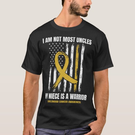Mens Gold Childhood Cancer Awareness Niece Uncle A T-Shirt (Vorderseite)