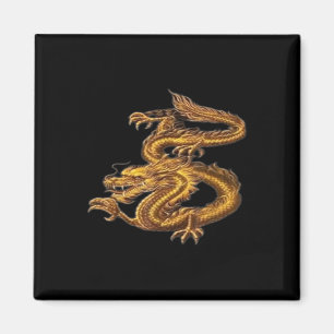 Mens Gold Dragon China Krieg Grafische Neuheit Gol Magnet
