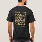 Mens Gold Scan Me QR Code beidseitige Druck T-Shirt (Rückseite)