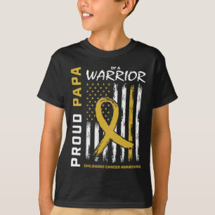 Mens Gold Stolz Papa Kinderkrebs T-Shirt