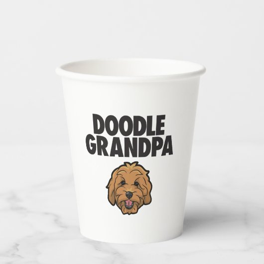 Mens Goldendoodle Grandpa Doodle Papa Niedliches G Pappbecher (Vorderseite)