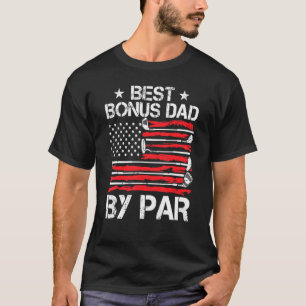 Mens Golf Best Bonus Vater Par Golfer American Fl T-Shirt