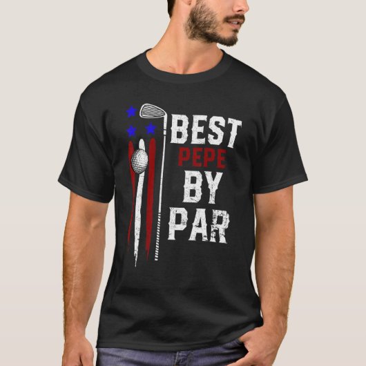 Mens Golf Best Pepe Par Grandpa Golfer Flag Ame T-Shirt (Vorderseite)