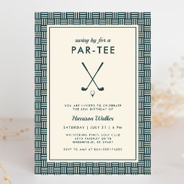 Mens Golf Birthday Party Any Age Modern Green Einladung