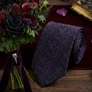 Mens Gothic Dark Academia Rabe Krawatte