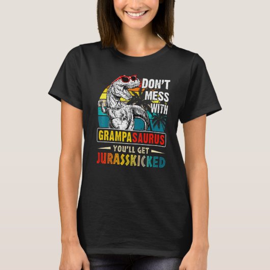 Mens Grampasaurus Dinosaurier Rex Vintag Vaterscha T-Shirt (Vorderseite)