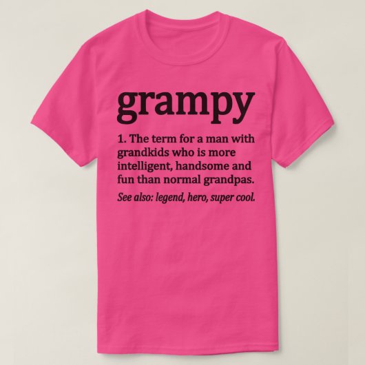 Mens Grampy Definition Funny Grampy Grandpa T-Shirt (Design vorne)