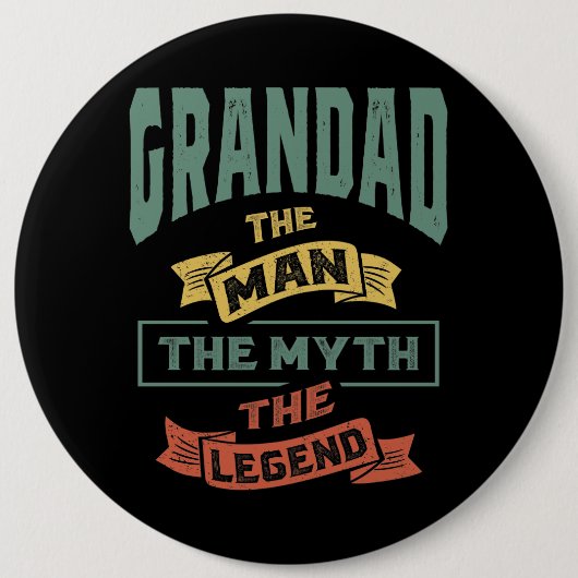 Mens Grandad, der legendäre Großvater Button (Vorderseite)