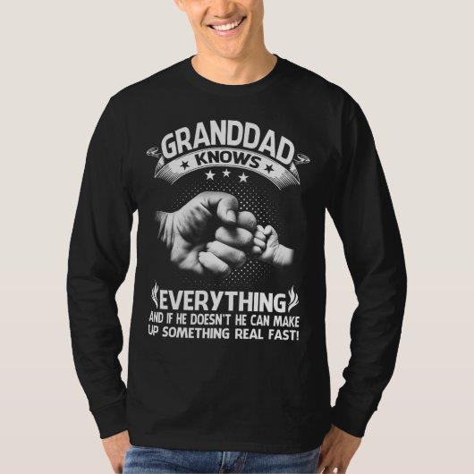 Mens GRANDDAD Knows Everything Shirt 60th Gift Fun (Vorderseite)