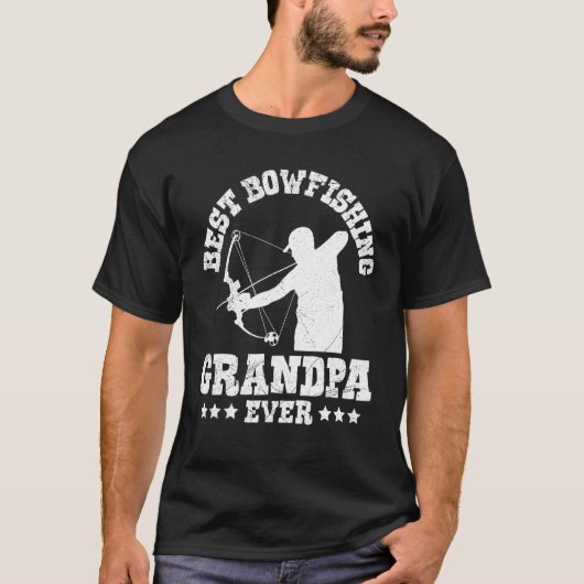 Mens Grandpa Bowfishing Grandfather Bow Hunter Fis T-Shirt (Vorderseite)