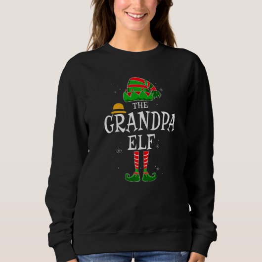 Mens Grandpa Elf Group Matching Familie Weihnachte Sweatshirt (Vorderseite)