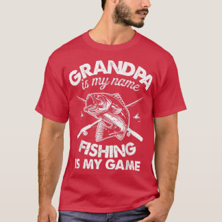 Mens Grandpa Fisch Opa ist mein Name Fischen i T-Shirt