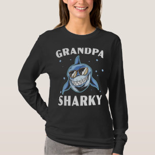 Mens Grandpa Sharky Großvater Hai Großeltern T-Shirt