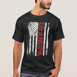 Mens Grandpa Vintage US-amerikanische Flagge für V T-Shirt
