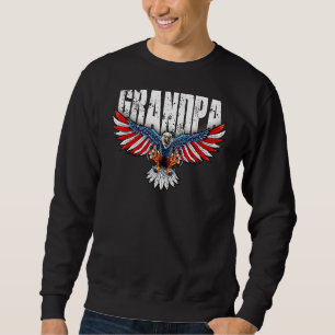 Mens Grandpa Vintage US-Flagge Bald Eagle Patrioti Sweatshirt