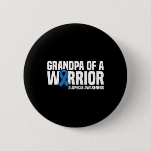 Mens Grandpa von einem Krieger blauer Schleier Alo Button
