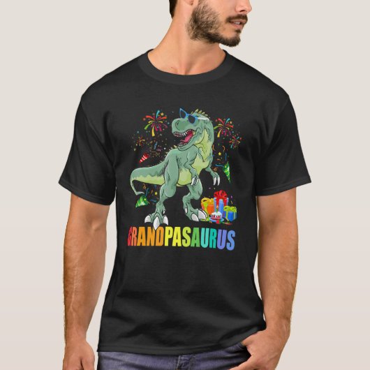 Mens Grandpasaurus Birthday Rex Dinosaurier Grandp T-Shirt (Vorderseite)
