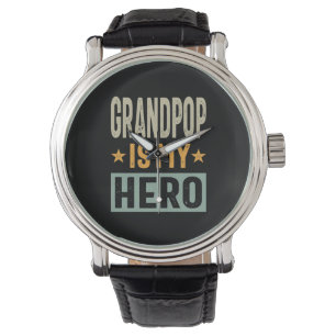 Mens Grandpop ist mein Held - Vater Opa-Geschenk Armbanduhr