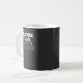 Mens Grandude Geschenk: Der Mann der Mythos, die L Kaffeetasse (Vorderseite Links)